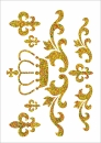 Kronenornament in Hologramm Gold, Folien Bügelmotiv in A5
